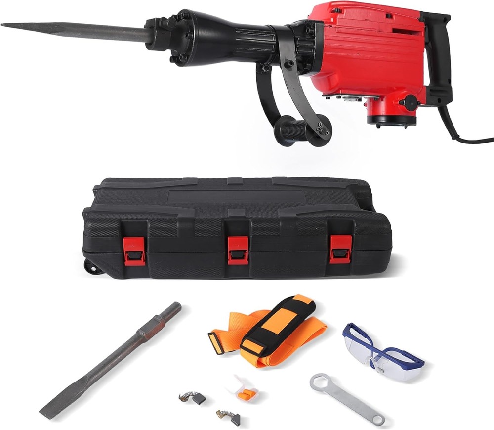 3600W Electric Demolition Jack Hammer Concrete Breaker 1900 BPM with 2 Bits
