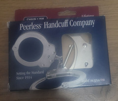 1 set – Peerless Model 700 Standard Nickel Handcuffs Cuffs NEW in Box
