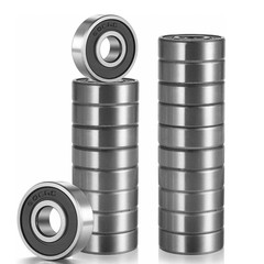 20 Pcs 608 2RS Ball Bearings, Bearing Steel & Rubber Sealed, 8mm x 22mm x 7mm