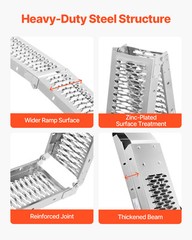 1000 lbs Aluminum Ramps 2Pcs Heavy-duty Loading Ramps with Handles