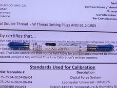 CERTIFIED 4 40 UNC 2A SET THREAD PLUG GAGE #4 .112 GO NO GO PDS= .0950 & .0925