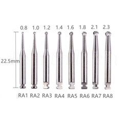 5 Pcs/Pack Dental RA Round Carbide Bur For Slow Speed Latch Type RA 1#- RA 8#