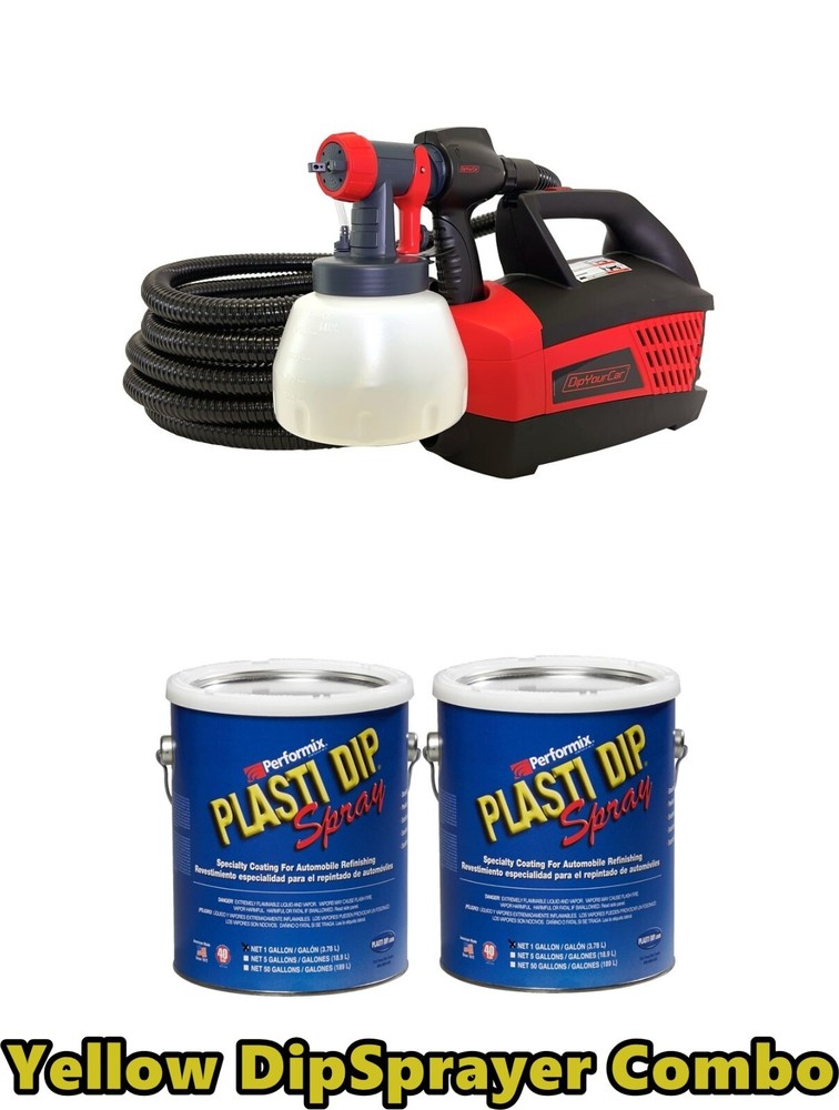Plasti Dip Spray 2 Gallon Matte Yellow DYC G-Force DipSpayer Ready to Spray