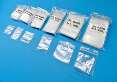 600 Reclosable Bags 2Mil Clear Assorted 100ea 1.5×1.5 1.5×2 2×2 2×3 3×3 3×4