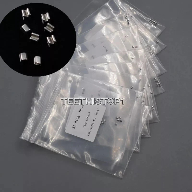100 Pcs 10 Packs Dental Orthodontic Crimpable Hook Split Sliding Stops General