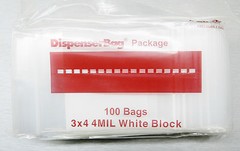 100 Reloc 3×4 Reclosable 4 mil Top Lock Bags WHITE BLOCK Poly 3″ x 4″ THICK Bag