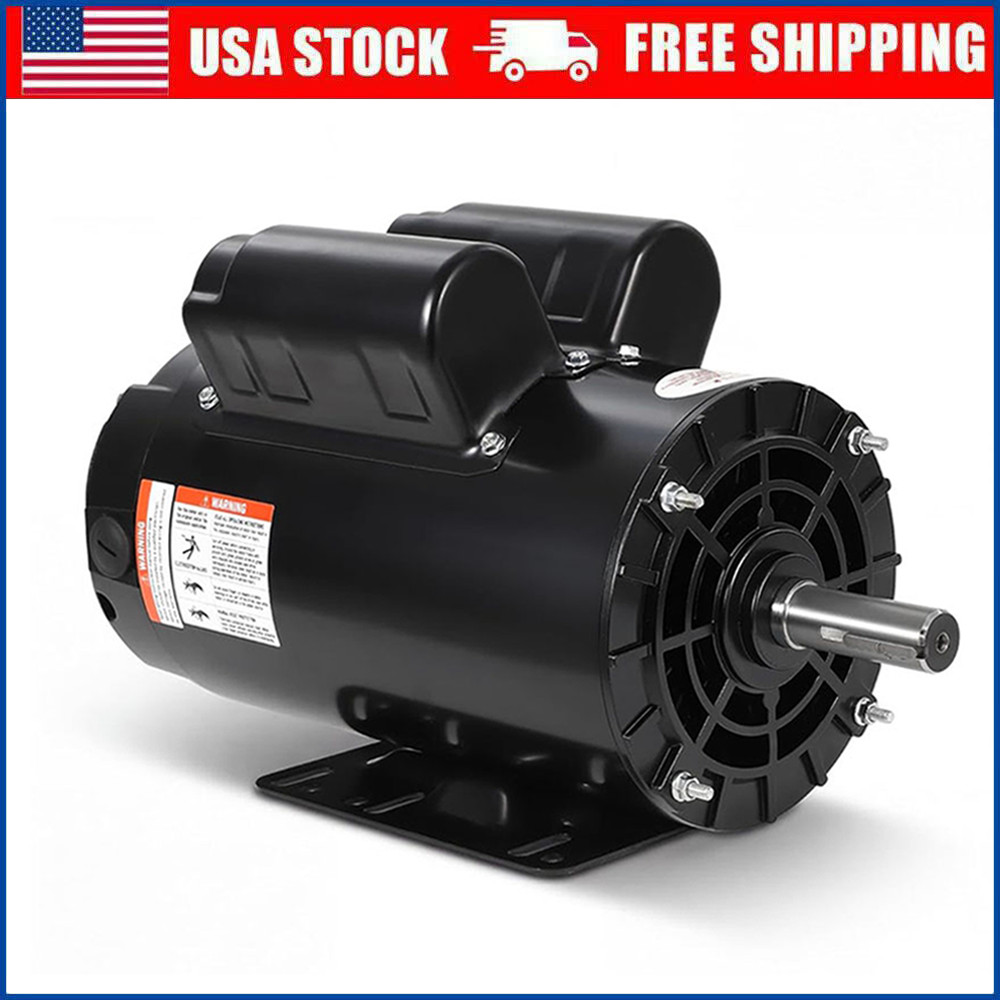 5HP SPL Air Compressor Electric Motor 230V 17.6Amps 3450 RPM 5/8” Keyed Shaft