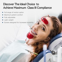 Dental Orthodontic Forward Reverse Pull Headgear Facial Mask Adjustable Red