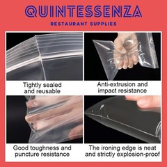 10” x 12” = 4 Mil Thick Clear Zipper Reclosable Poly Bags by Quintessenza