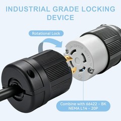 NEMA L14-20P Locking Plug – 20A 125/250V Twist Lock Generator Connector