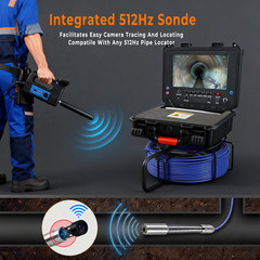 9 In Self-Leveling Sewer Camera 100ft Pipe Inspection Camera w/ 512Hz Locator