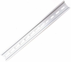 2 Pieces DIN Rail Slotted Aluminum RoHS 12″ Inches Long 35mm 7.5mm T&G