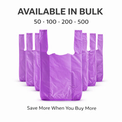 Bags 1/10 Small 8 x 4 x 15 T-Shirt Plastic Grocery Shopping Bags Burgundy