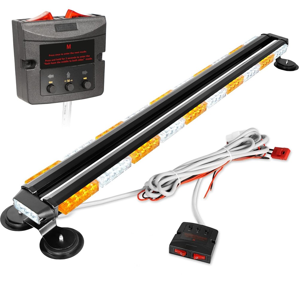 ASPL 47” Rooftop Strobe Flashing Light Bar with 28 Strong Magnets High Visib…