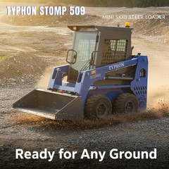 USA Stocks TYPHON STOMP 509 25HP Kubota D1105 1.4 Ton EPA Skid Steer Loader