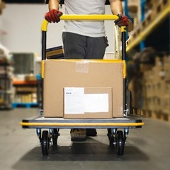 LAUCO Heavy Duty Foldable Push Cart Dolly, Flat Bed Cart, Push Dolly, Platform