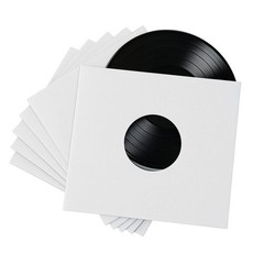 50 – Pack White Paper Vinyl Record Inner Sleeves 12-Inch LP Album