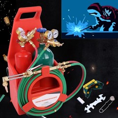 Welding Cutting Torch Kit Oxygen Acetylene Brass Torch with 4L Tanks Regulators