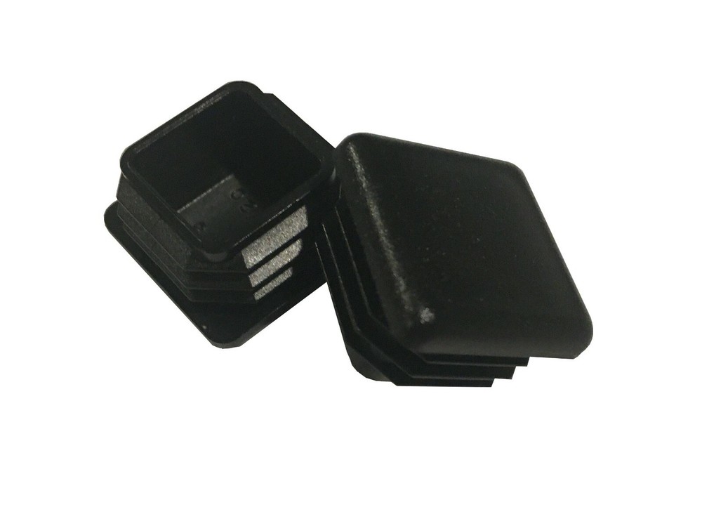 1″ x 1″ Square Ribbed Plastic Post End Cap Glide Plugs for 14-20ga Tubing
