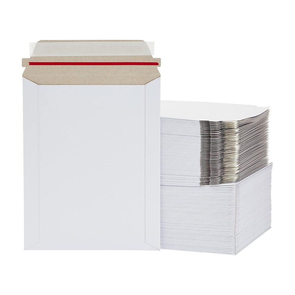 Rigid Photo Document Mailers Shipping Envelopes White 100 Pieces 11″ x 13.5″