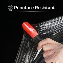 12″ x 1500FT 65 Gauge Pallet Stretch Film Shrink Hand Wrap 1500′ 4 Rolls