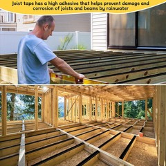 Joist Tape for Decking 2″ x 50′, 8 Rolls Weatherproof Butyl Sealant Tape – Water