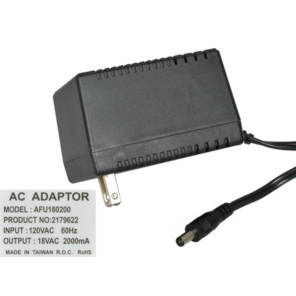 18VAC 2A AC-to-AC Wall Adapter Power Supply 2.1mm Plug