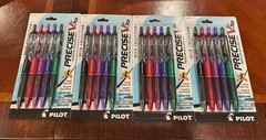 Precise V5 RT Refillable Retractable Liquid Ink Rolling Ball Pens Extra Fine x5