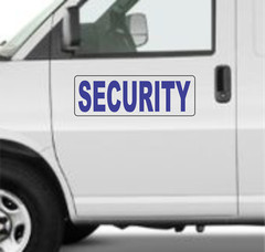 SECURITY 6″x18″ blue Magnetic Vehicle Signs to fit Van Car Truck or SUV