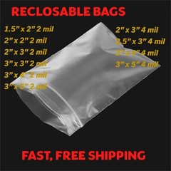 2-4Mil Clear Small Plastic 1.5x 2x 3 4 5″ Zip Reclosable Top Lock Jewelry Bag