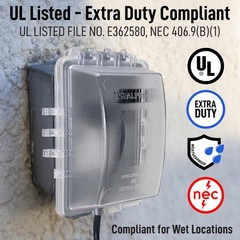 Sealproof 1-Gang Weatherproof In Use Outlet Cover | Horizontal/Vertical Outdoor
