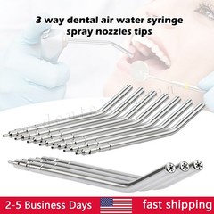 Dental Autoclavable Air Water Spray 3-Way Syringe Stainless Steel Nozzles Tips