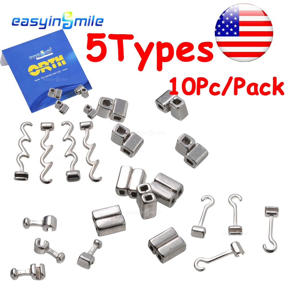 10pc Dental Orthodontic Crimpable Hooks for Archwire Stainless Steel EASYINSMILE