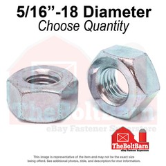 5/16″-18 Grade 2 Heavy Hex Nuts Zinc Clear Coarse Thread (Pick Quantity)