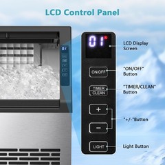 COWSAR Commercial Ice Maker Machine, 80Lbs/24H Stainless Steel Ice Maker 24Lbs