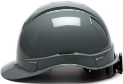 Pyramex Ridgeline Cap Style Hard Hat, 4-Point Ratchet Suspension, Slate Gray