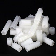 25/50/100 pieces M2 M2.5 M3 M4 M5 white nylon two-way hexagon nut plastic