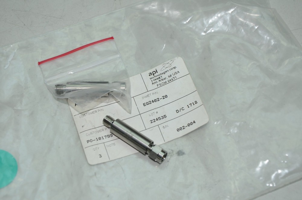 Inmet EQ2402-20 2 to 18 Ghz Tubular Fixed 20 db Positive Slope Equalizer API