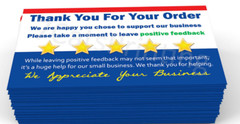 200 Thank You Supporting Our Small Business Cards for eBay Sellers Notes
