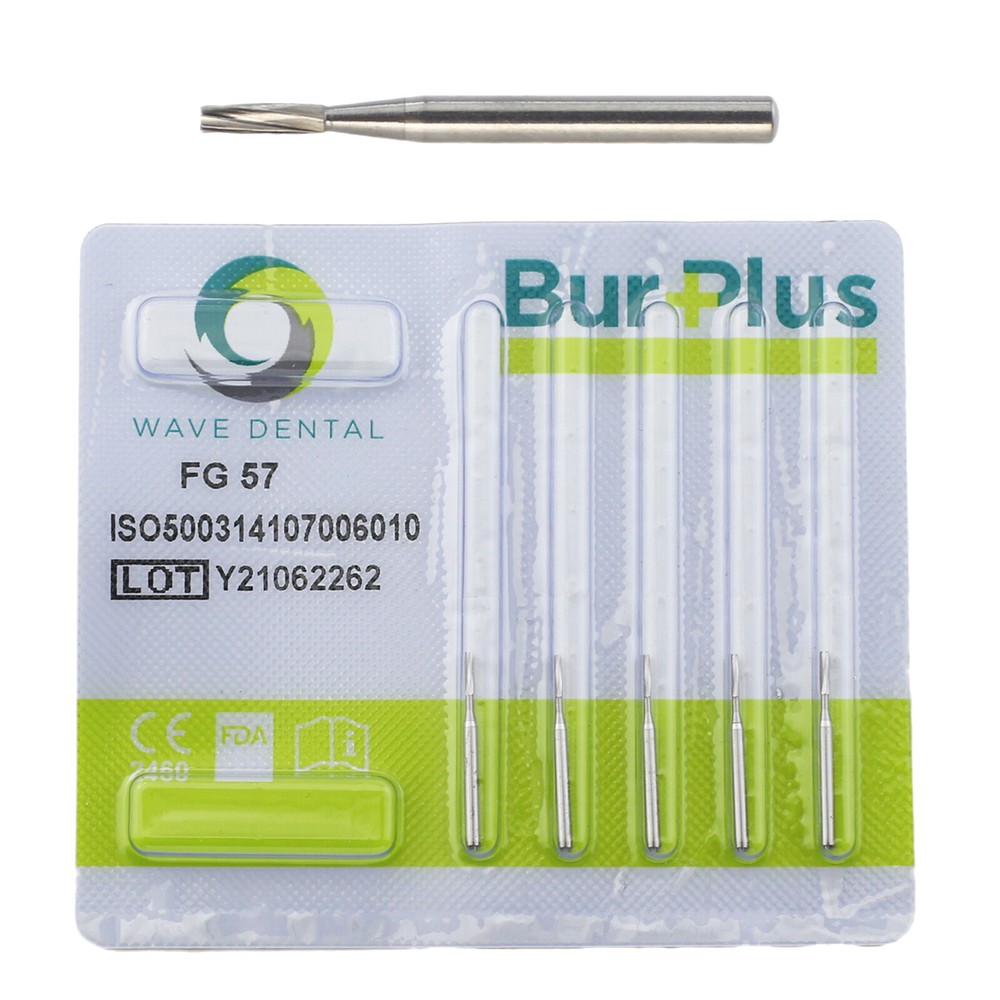 WAVE Dental Operative Carbide Burs FG 56 57 Bur Straight Fissure Flat Cylinder