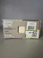 NEW Roppe 4 In. x 20 Ft. Roll Almond Vinyl Self-Stick Wall Cove Base HC40C53S184