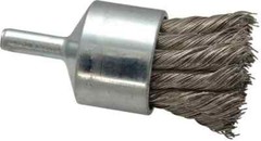 Weiler 1-1/8″ Brush Diam, Knotted, End Brush 1/4″ Diam Shank, 22,000 Max RPM