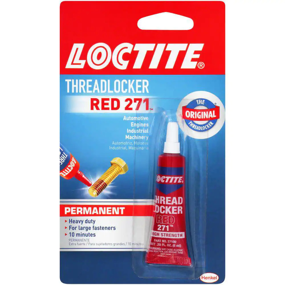 Loctite Nut & Bolt Threadlocker Red 271 Permanent Heavy Duty Adhesive, 6 ml
