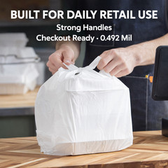 1/6 Large White T-Shirt Shopping Grocery Bags 21×6.5×11.5 0.492 Mil Bulk