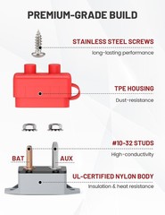 Red Wolf 30Amp Automatic Reset DC 12V-24V Nylon Insulated Circuit Breaker