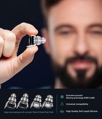 Reusable High Fidelity Ear Plugs, 24dB Advanced Filtering Tech Ear Protection US