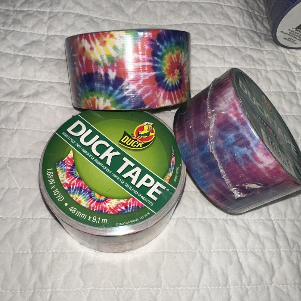 DuckLove Tie Dye Colored Printed Duct Tape 1.88 W in. x 10 L yd. 3rolls