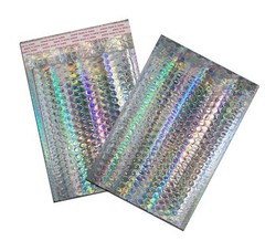 5-100 Pack Holographic Bubble Mailers, 4 sizes Metallic Glamour Padded Envelopes