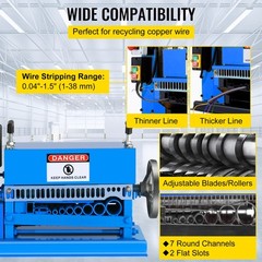 VEVOR Wire Stripping Machine Portable 110V Electric Scrap Cable Stripper 370W