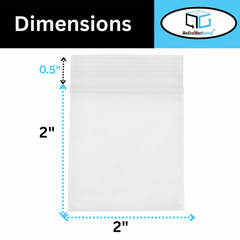 10000 2″ x 2″ Clear Reclosable Zip Seal Bags Plastic 2 Mil Lock Jewelry Zipper
